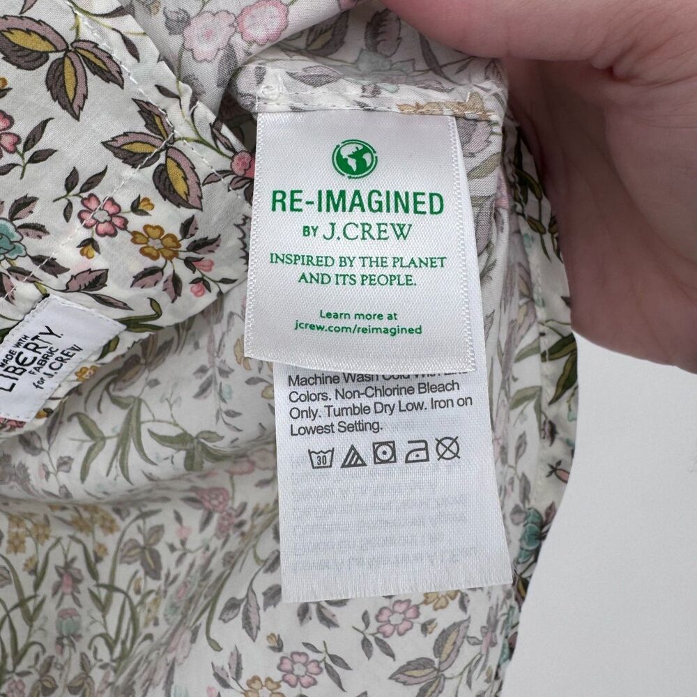 J.Crew Liberty Fabric Floral Shirt Womens 10 Classic Fit Button Down Cotton - Picture 7 of 9